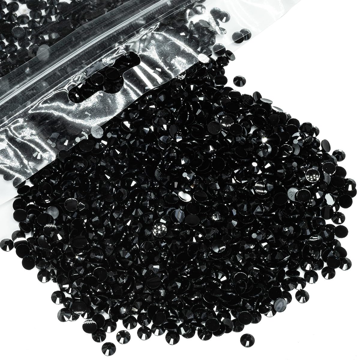 qiipii 3000pcs black rhinestones flatback for sparkling crafts