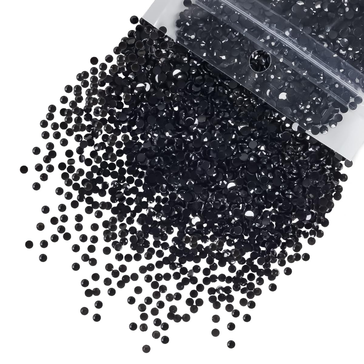 Qiipii black 3mm rhinestones with flatback for versatile craft décor.