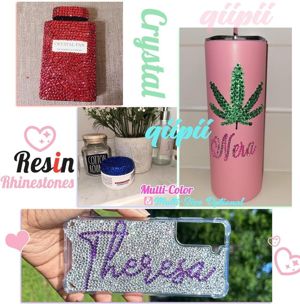 Qiipii rhinestones on fabric or accessories for sparkly accents.