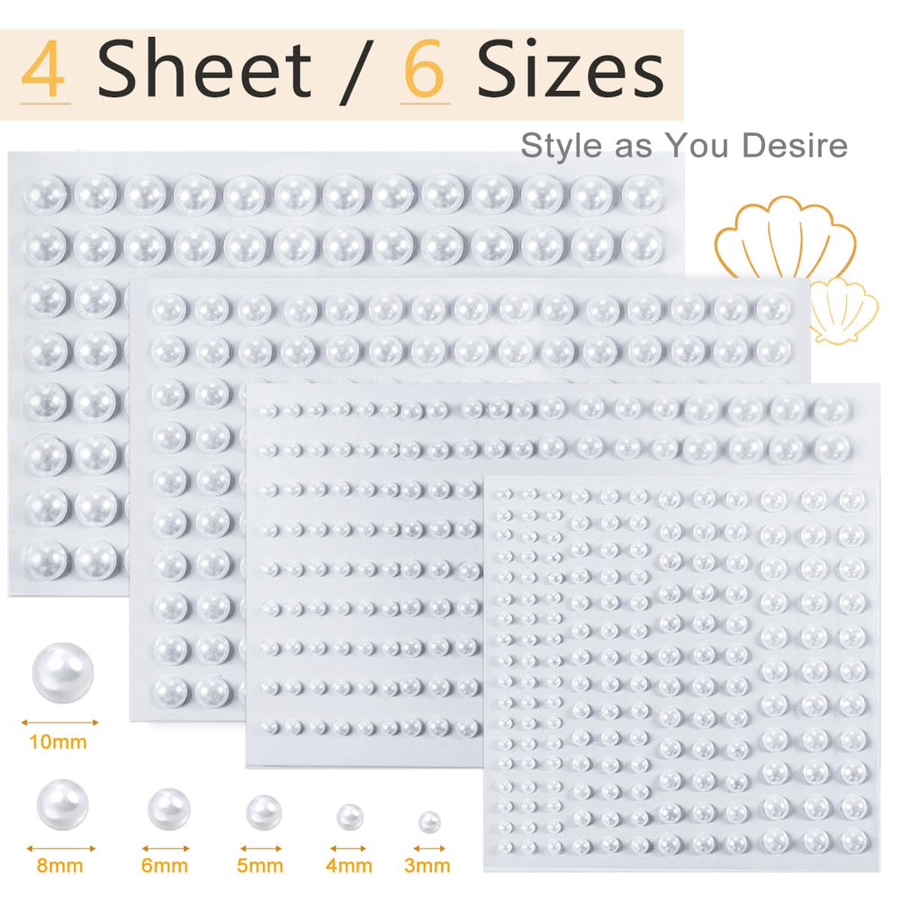 qiipii 8mm flatback pearls for hair styling and clothing embellishments