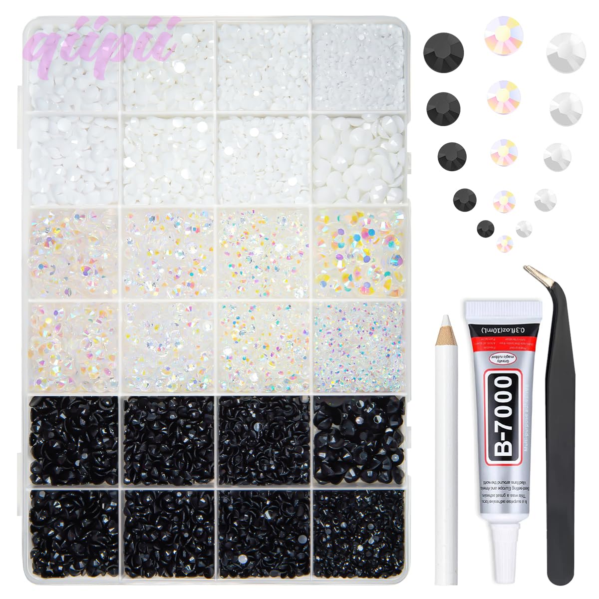 qiipii Neutral Series 2mm black rhinestones for craft embellishment