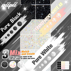 qiipii Neutral Series 3mm white rhinestones for crisp highlights in projects