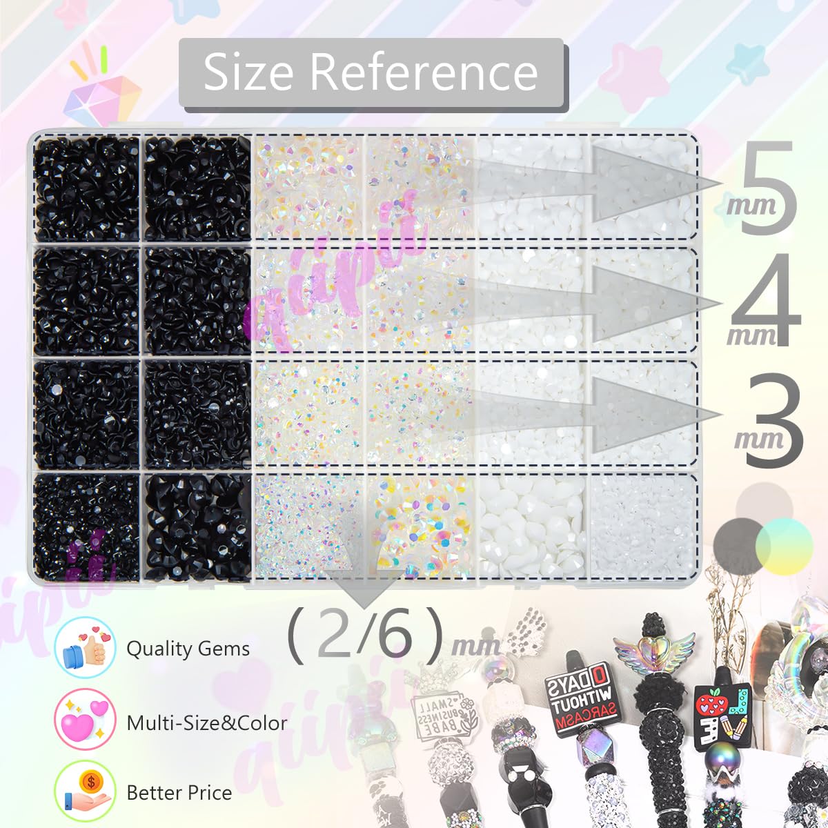 qiipii Neutral Series 4mm AB jelly rhinestones for vibrant shine in designs