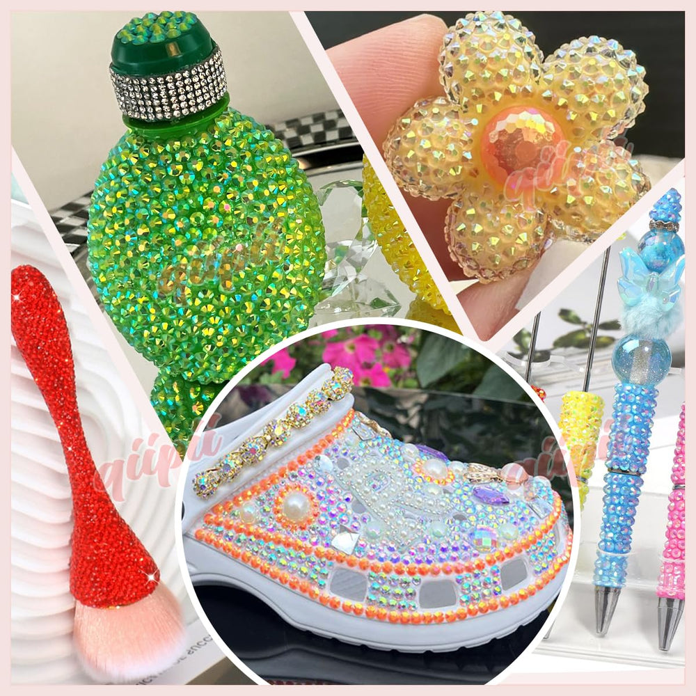Tweezers and wax pen included for precise gem placement