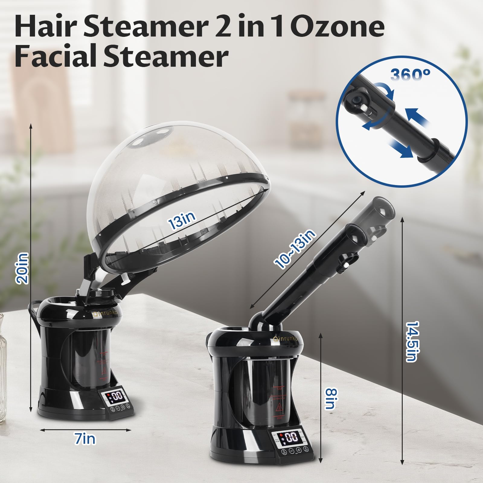 Qinrunkoi face steamer with ozone for refreshing pore cleansing
