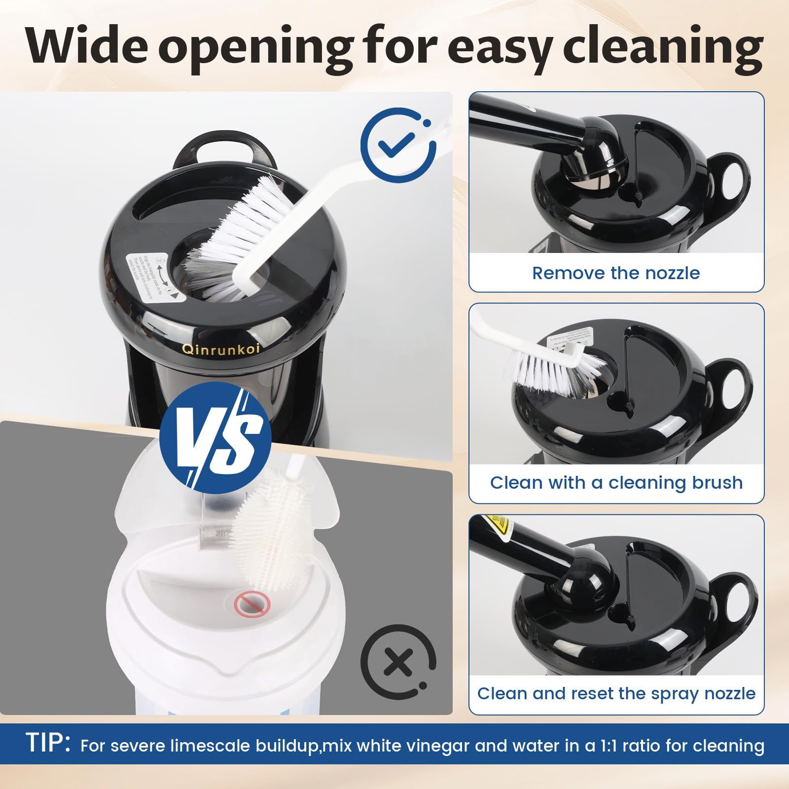 Qinrunkoi portable home or salon steamer in a compact form