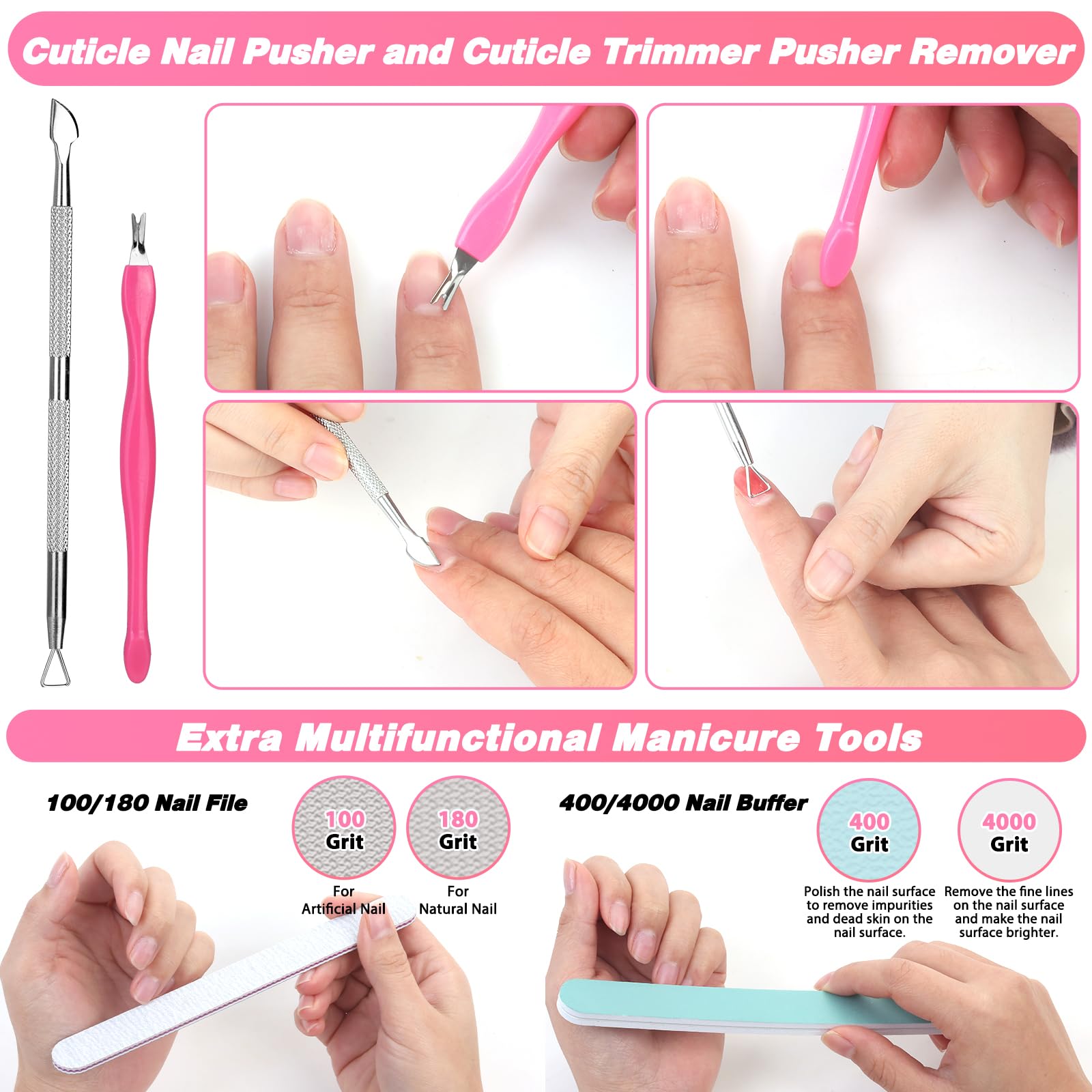 Qinzave 400/4000 nail buffer delivers shine and refined texture.