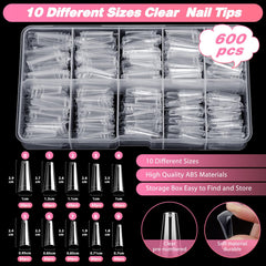 Qinzave clear ABS nail tips provide lightweight, durable extensions for comfortable wear.