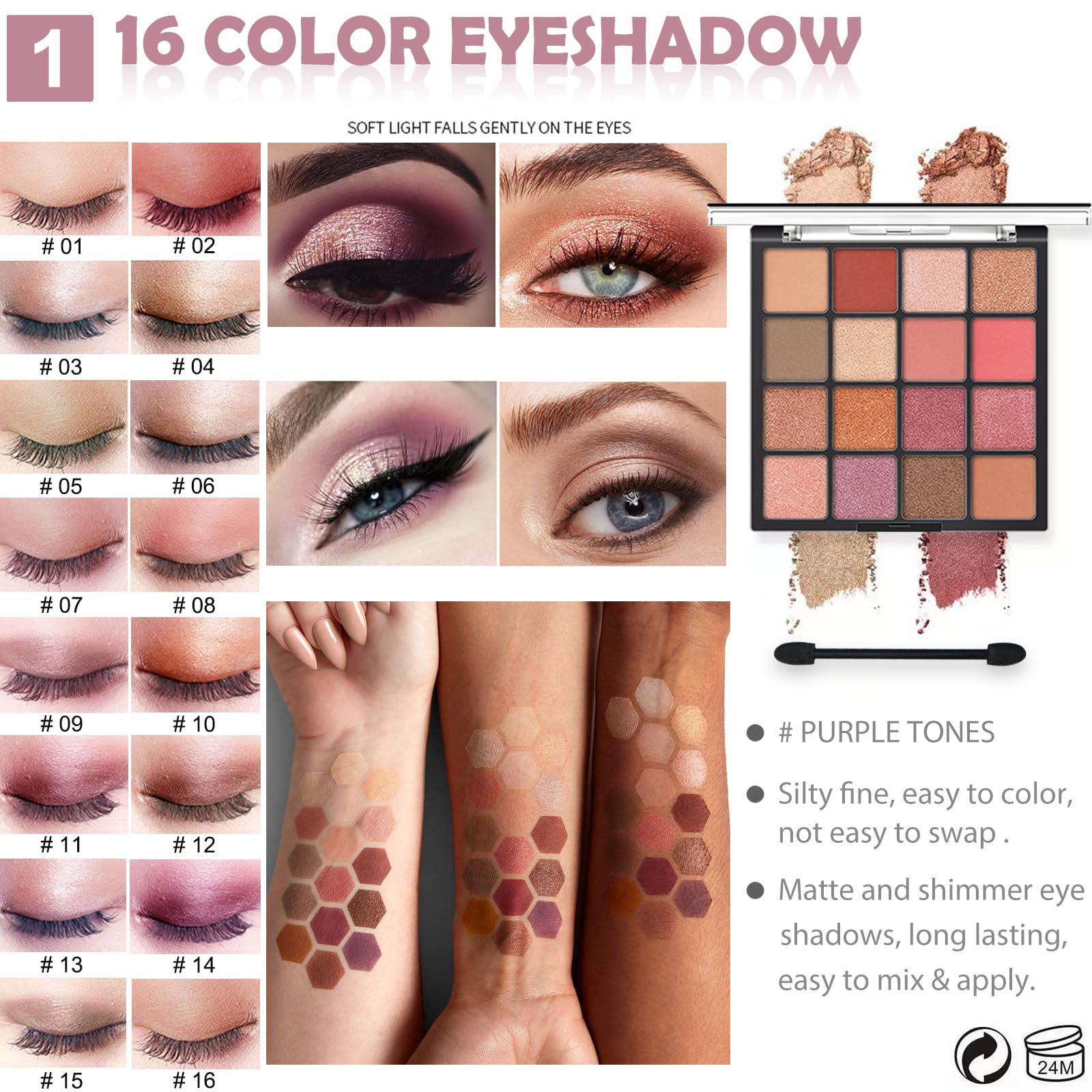 QIONG 7-piece makeup brush set for smooth, precise application.