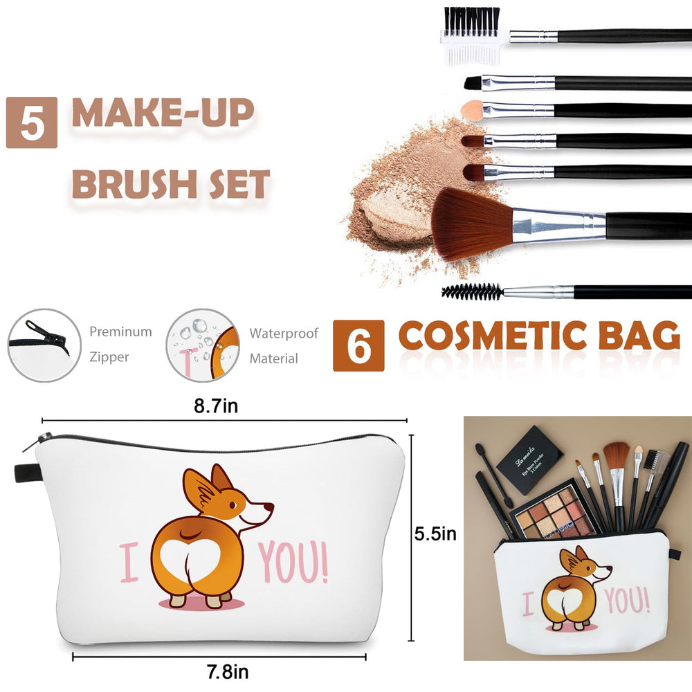 QIONG corgi cosmetic bag keeps makeup organized on the go.