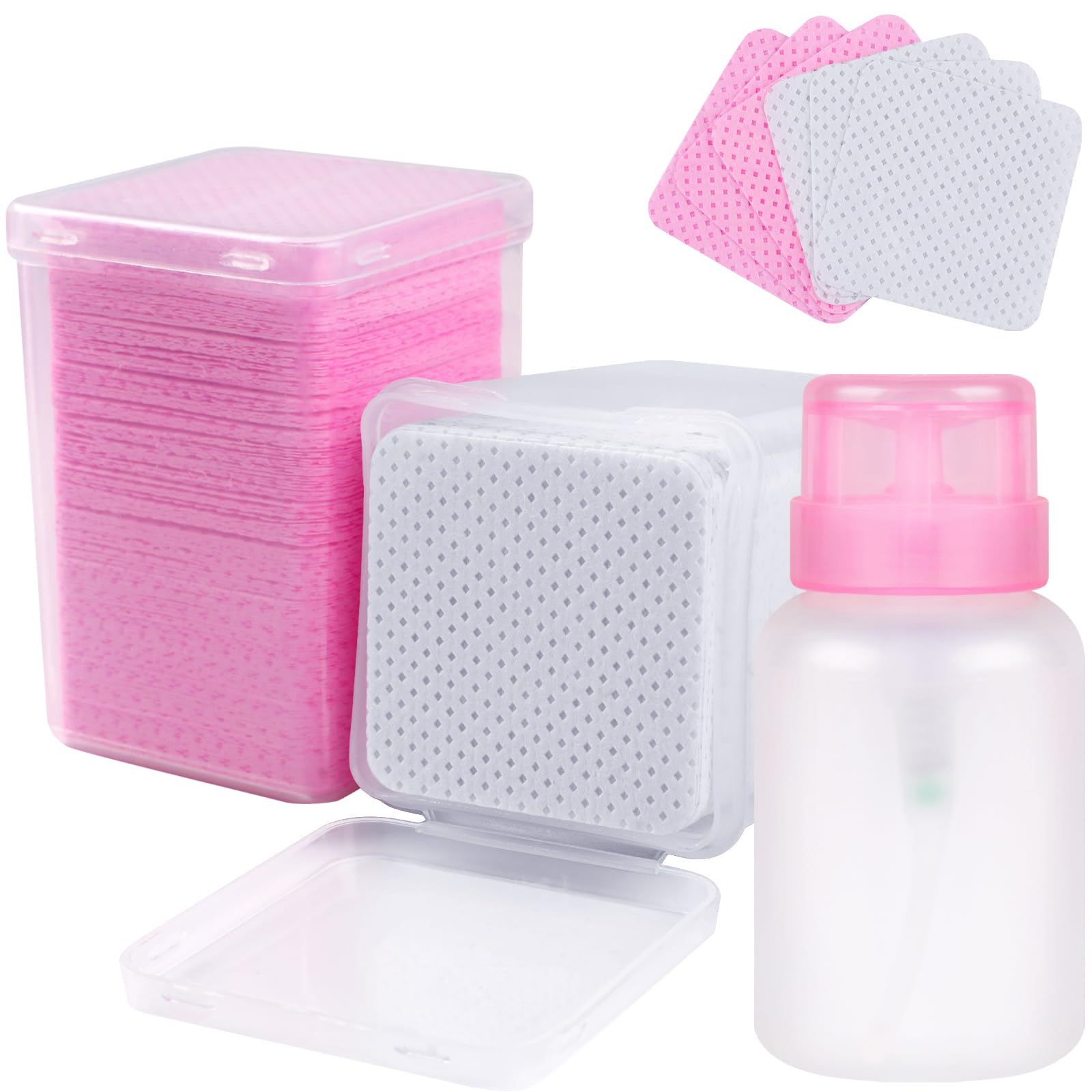 qiqibaobao box-400pcs-nail-wipes-pump: Compact lint-free wipes kit with pump for easy daily use.