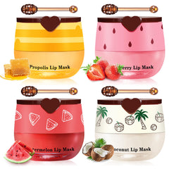 QIUFSSE Honey Pot Lip Balm Set honey scent provides rich moisture for dry lips.