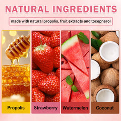 QIUFSSE Honey Pot Lip Balm Set watermelon scent delivers refreshing hydration.