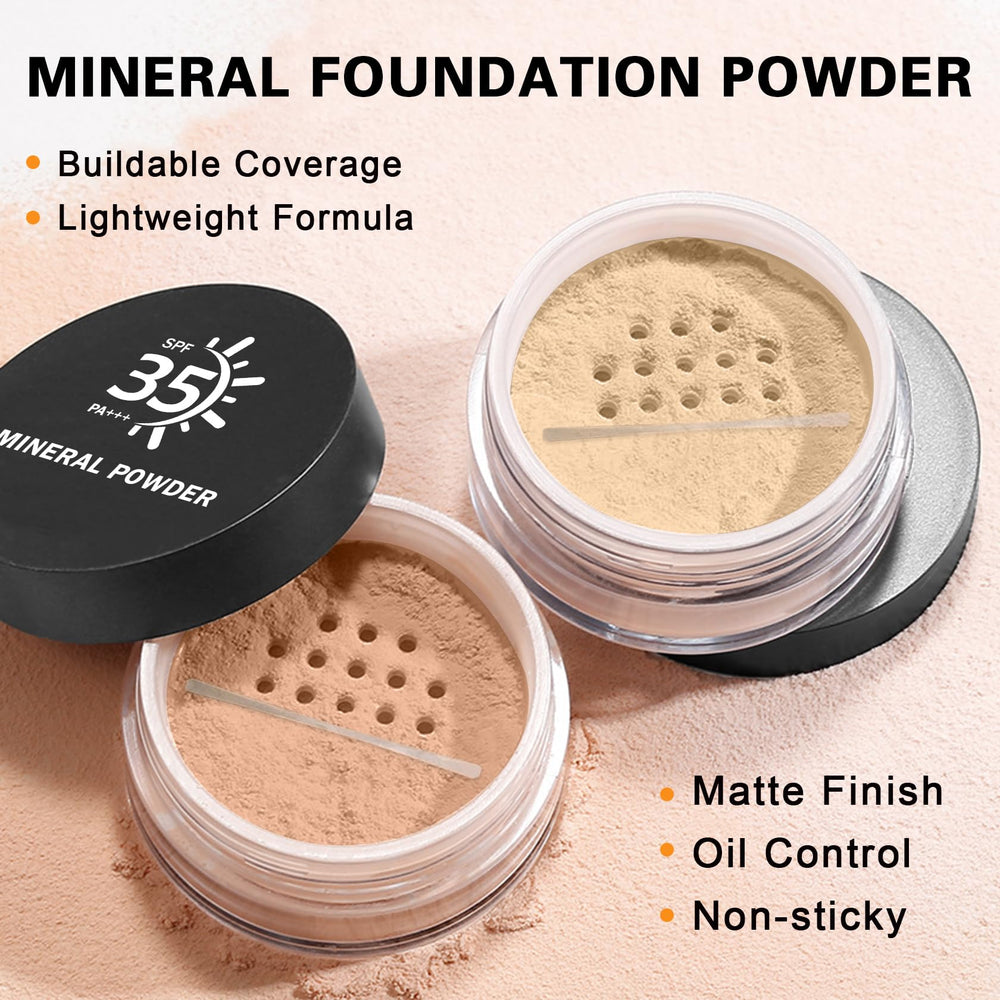 QIUFSSE Mineral Foundation Powder fine texture gliding on skin for a seamless finish.