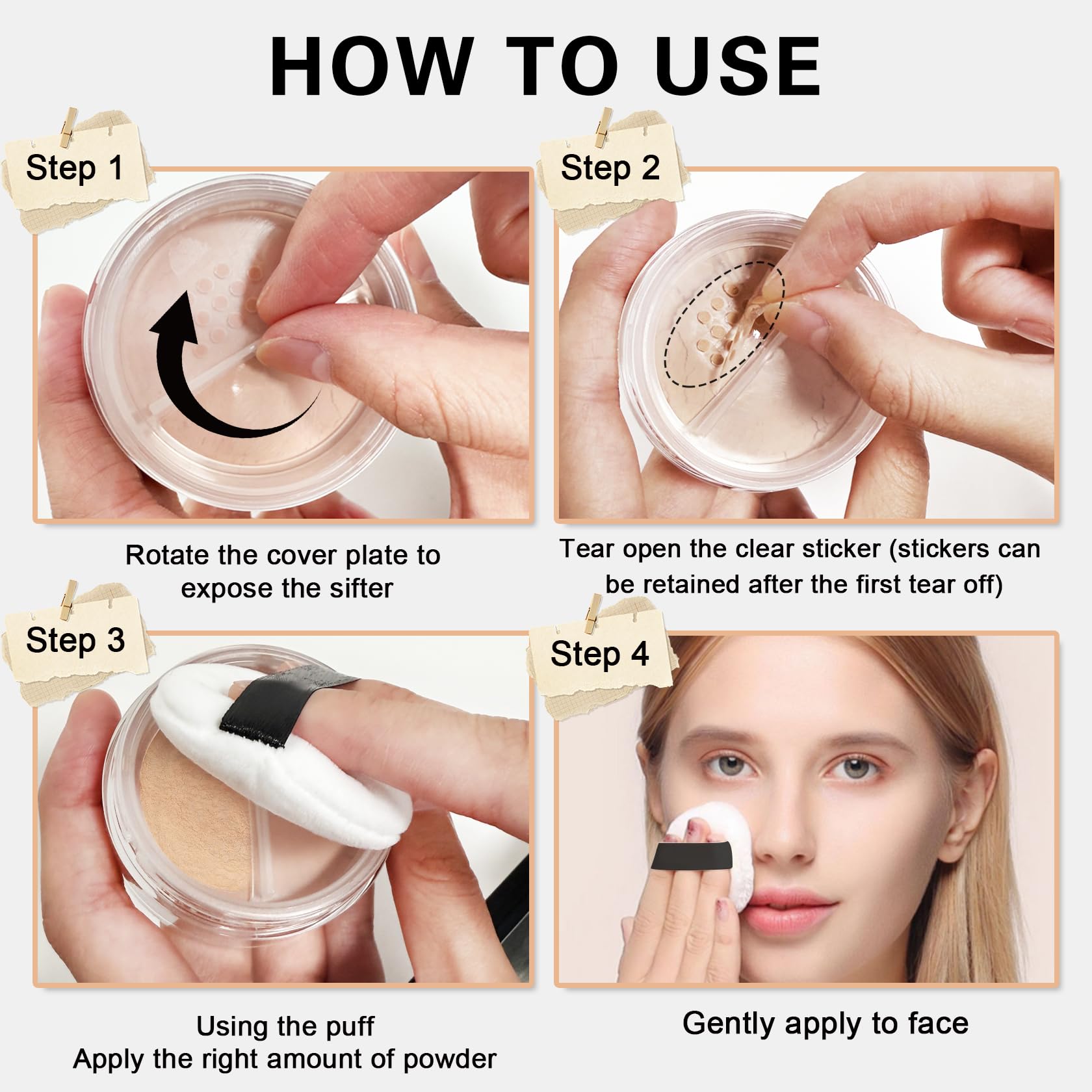 QIUFSSE Mineral Foundation Powder pores-smoothed effect enhances skin texture and appearance.