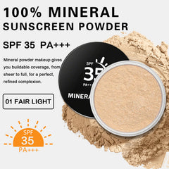 QIUFSSE Mineral Foundation Powder swatch 01 Fairly Light provides natural color and buildable coverage.