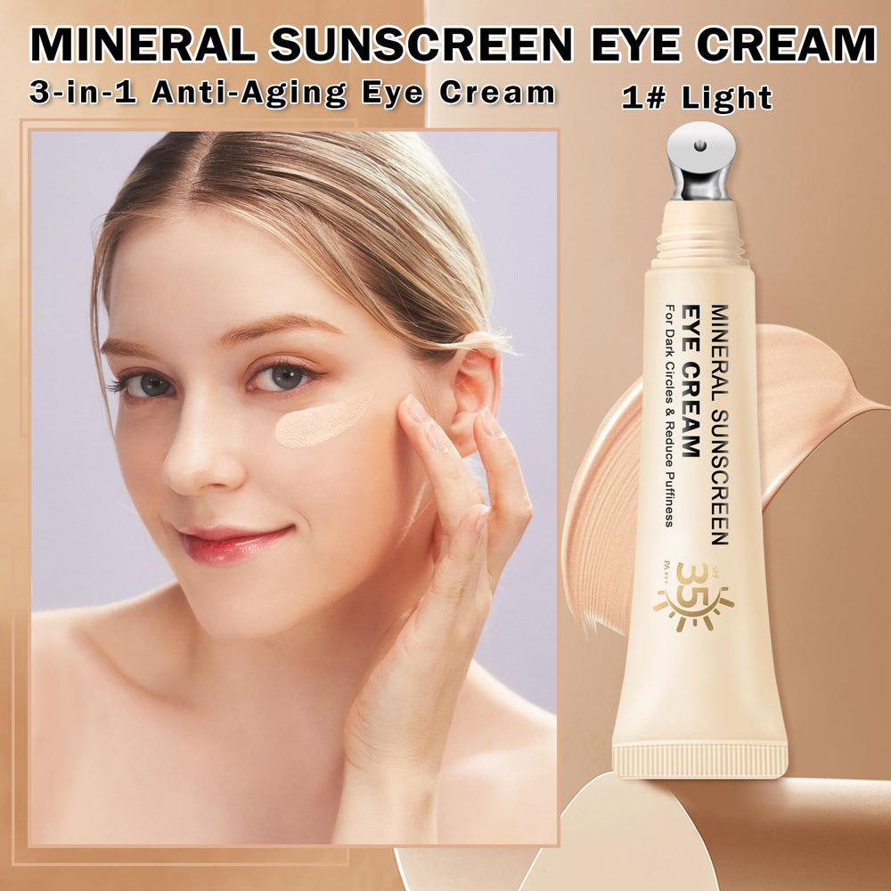 QIUFSSE eye cream application demonstrates even under-eye coverage for a brighter look