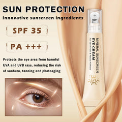 QIUFSSE SPF 35 label on eye cream packaging highlighting broad protection