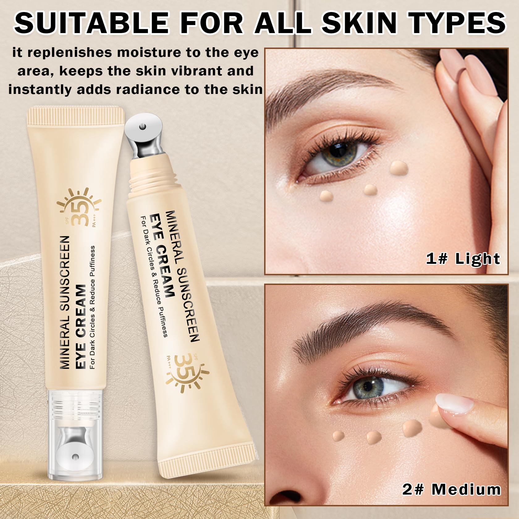 Under-eye application of QIUFSSE cream for smooth blending