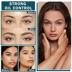 Close-up of QIUFSSE compact demonstrates translucent texture suitable for all skin types.