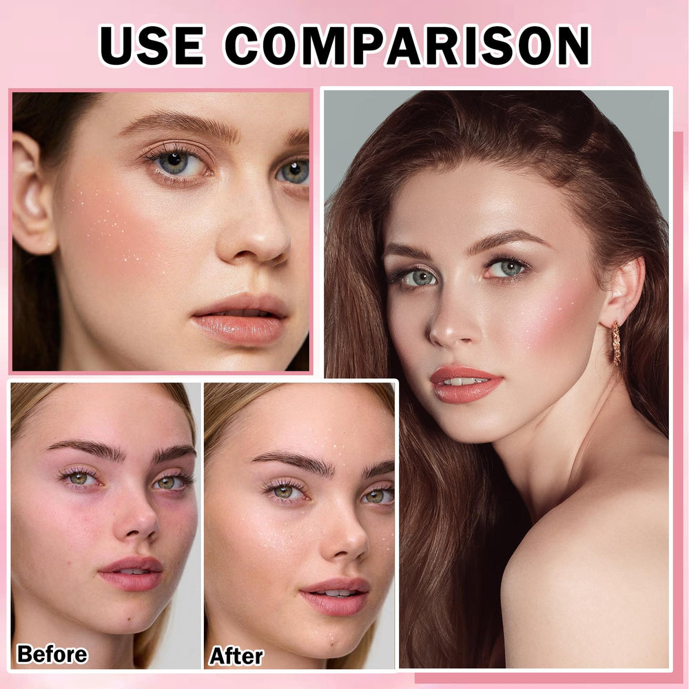 QIUFSSE pink shimmer setting powder pearls close-up reveal subtle sparkle.