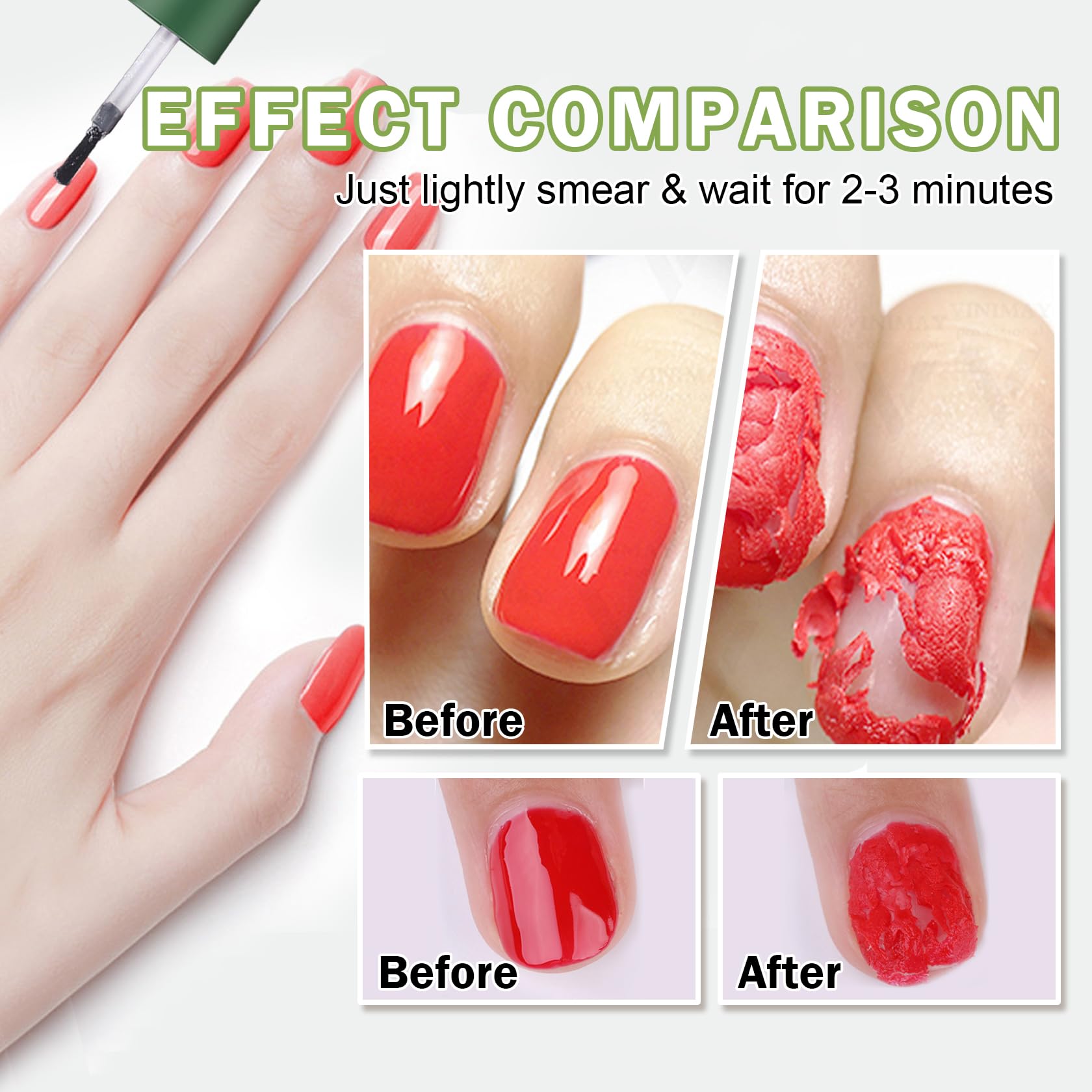 QIUFSSE apply-on-nail topcoat image showing even coverage before removal.