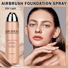 QIUFSSE full-coverage airbrush swatch showing even skin tone.