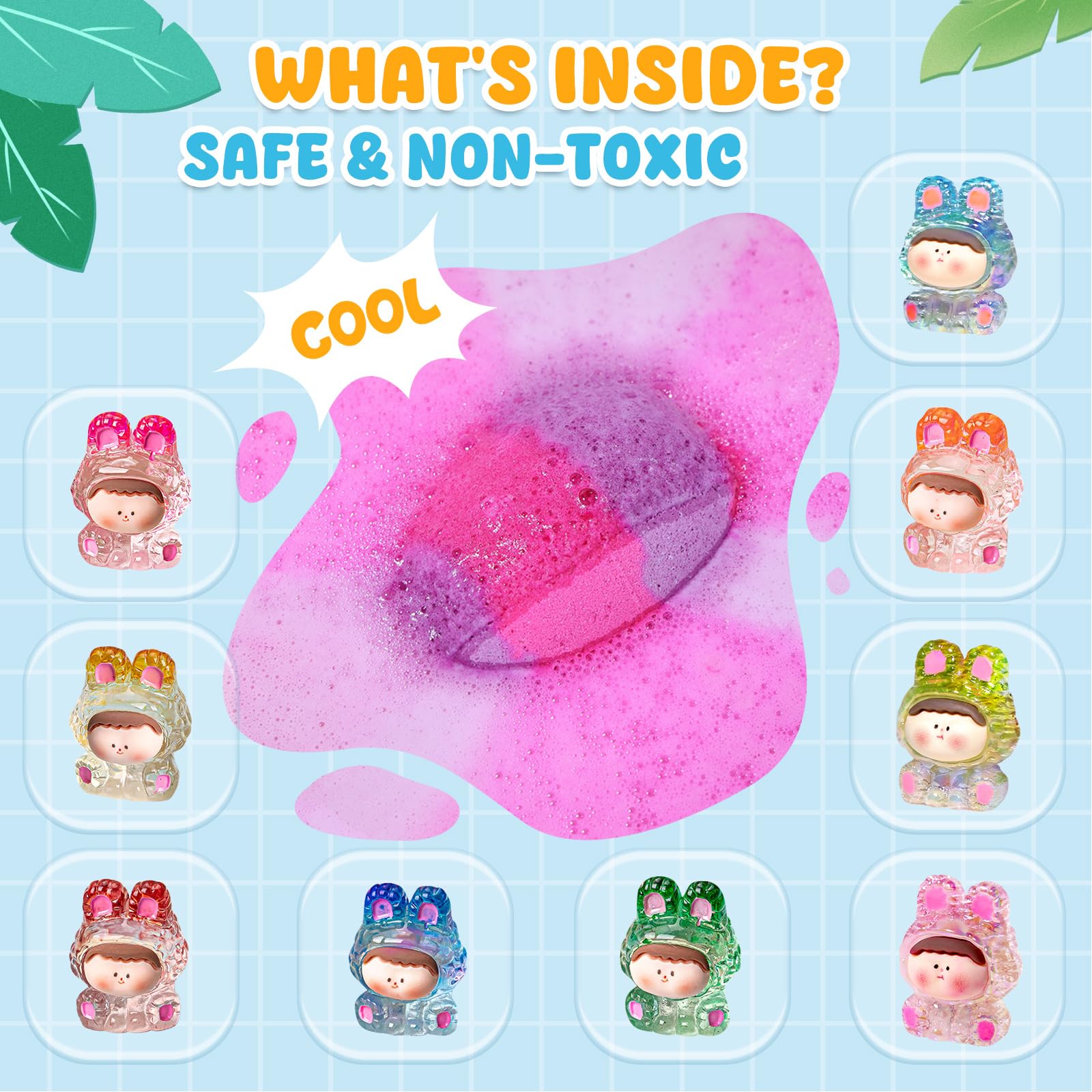 Qivatex bath bombs fizz and color water with a soothing aroma.