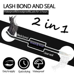 Qiveaory 2in1 lash glue and seal tube design enables precise bonding and sealing.