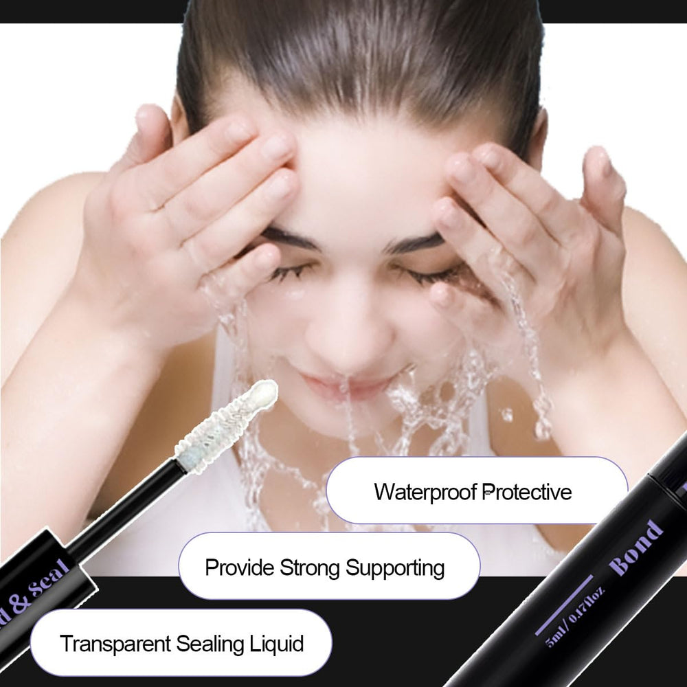 Qiveaory clear seal liquid provides transparent protection for lashes.