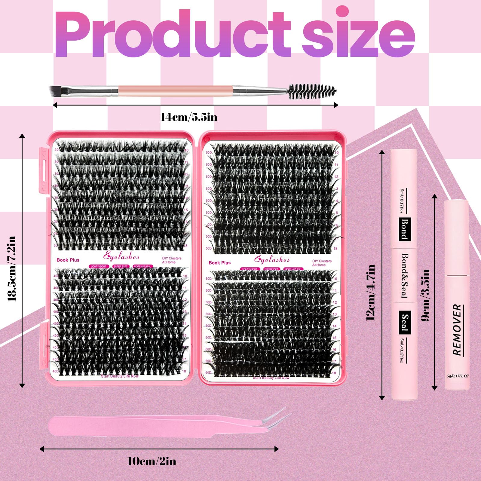 Qiveaory diy lashes 10-18mm with 30D-60D for versatile styles.