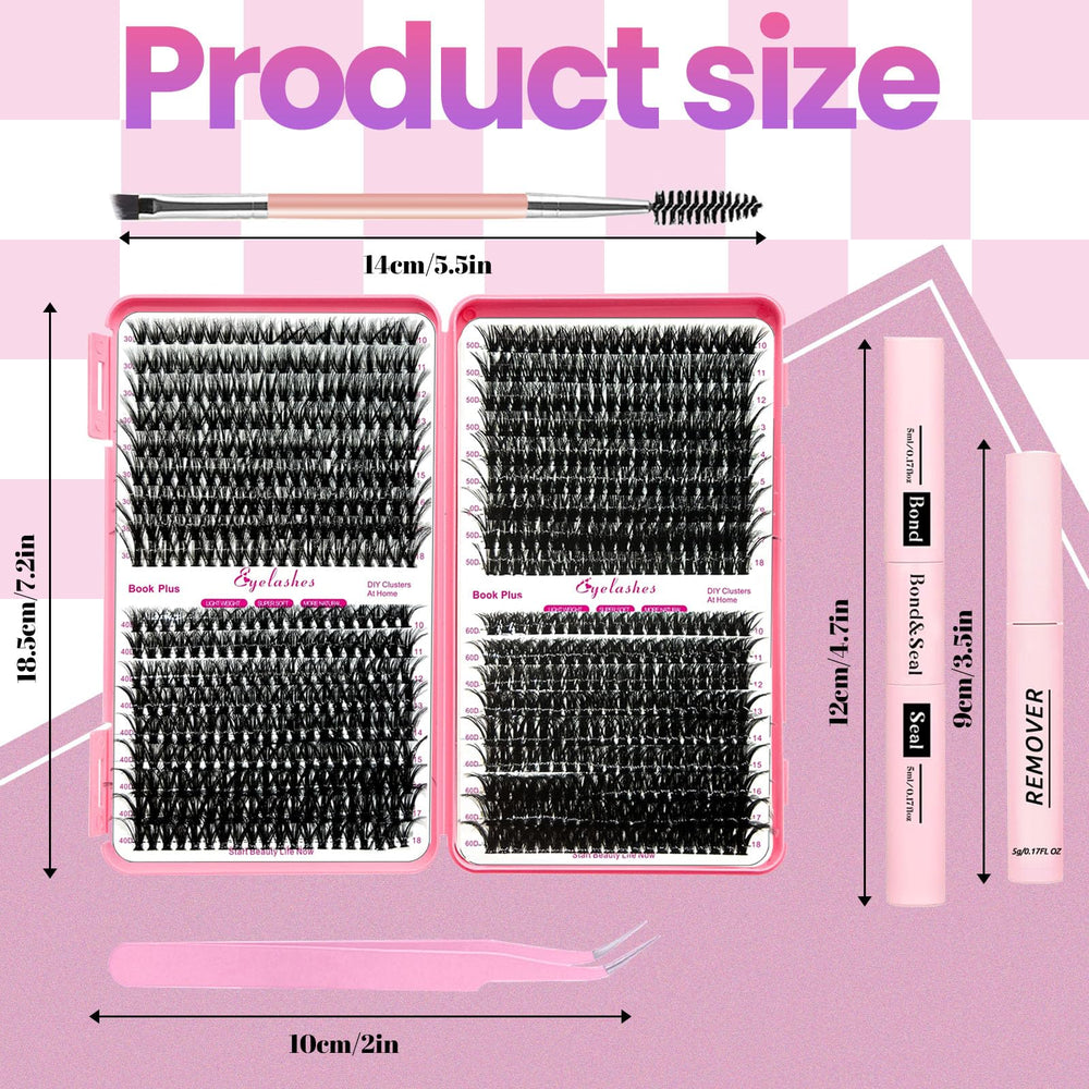 Qiveaory diy lashes 10-18mm with 30D-60D for versatile styles.