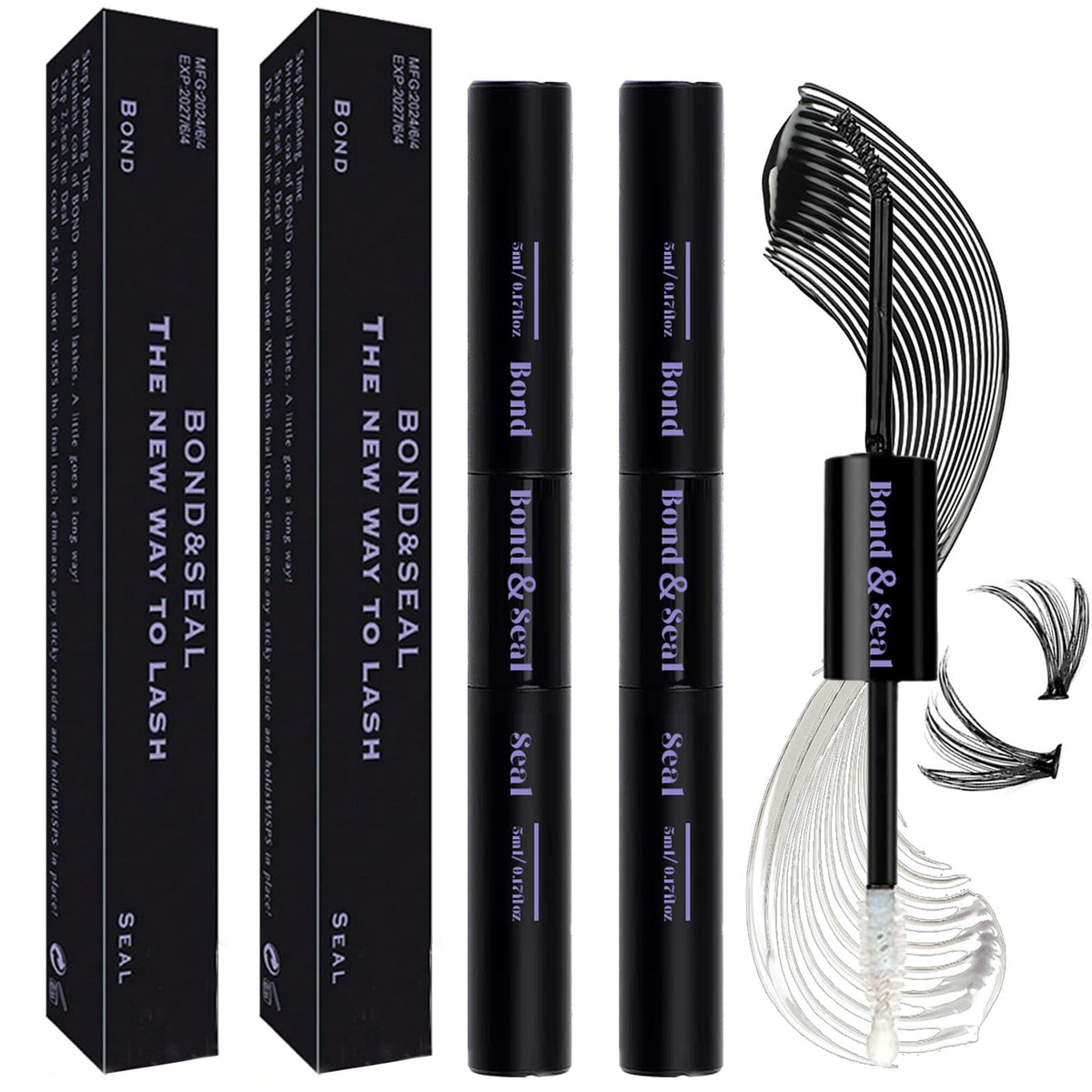 Qiveaory lash bond and seal kit compact pack for quick, portable lash application.