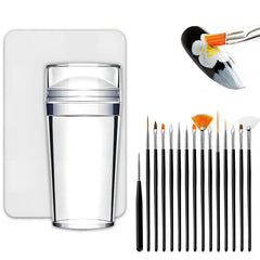 Qivorimith 17-piece French tip nail stamp set for easy at-home nail art