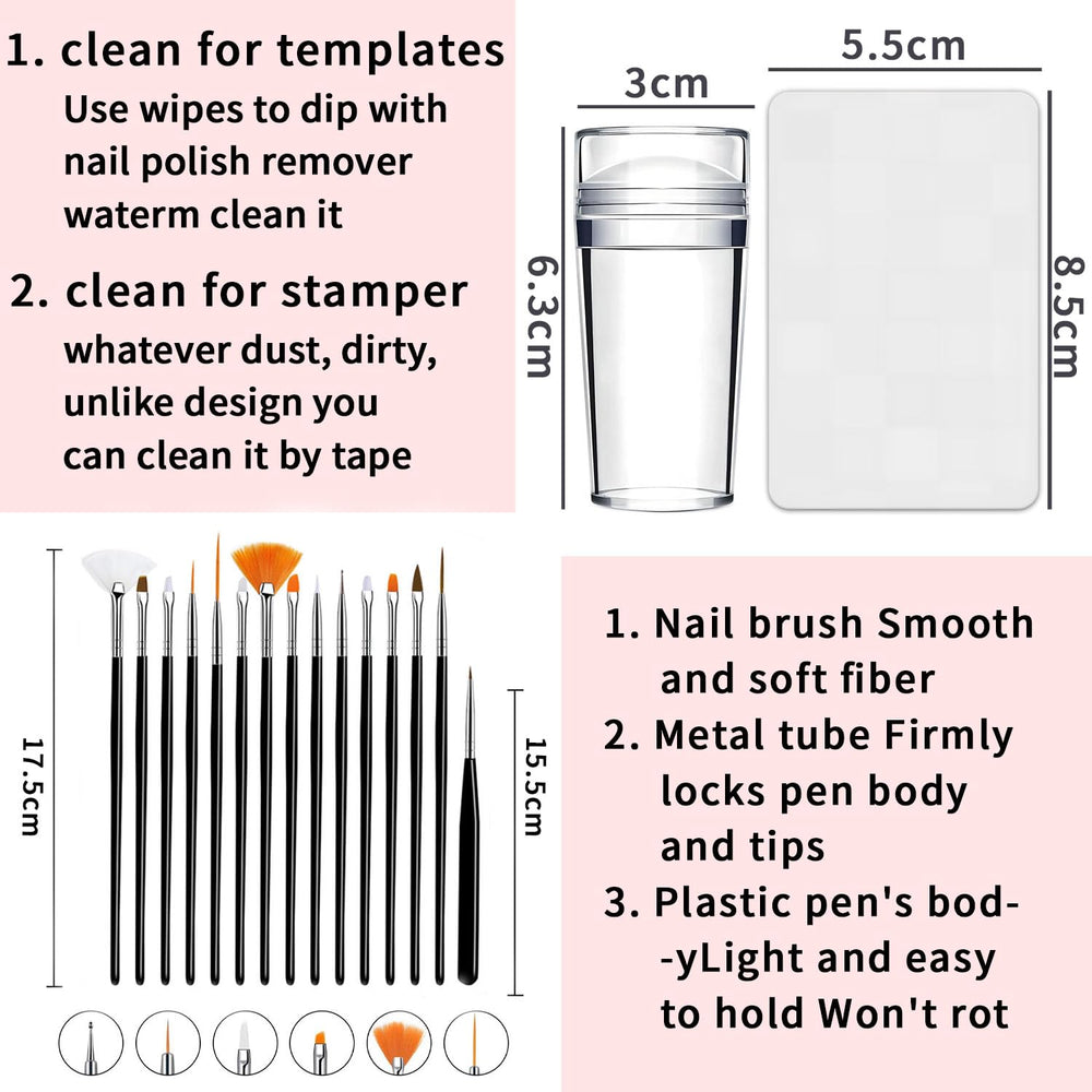 Qivorimith French tip stamping starter kit for chic nails