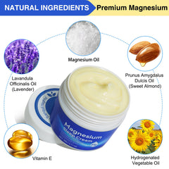 QJCWXIAOX magnesium cream bottle in hand for easy application.