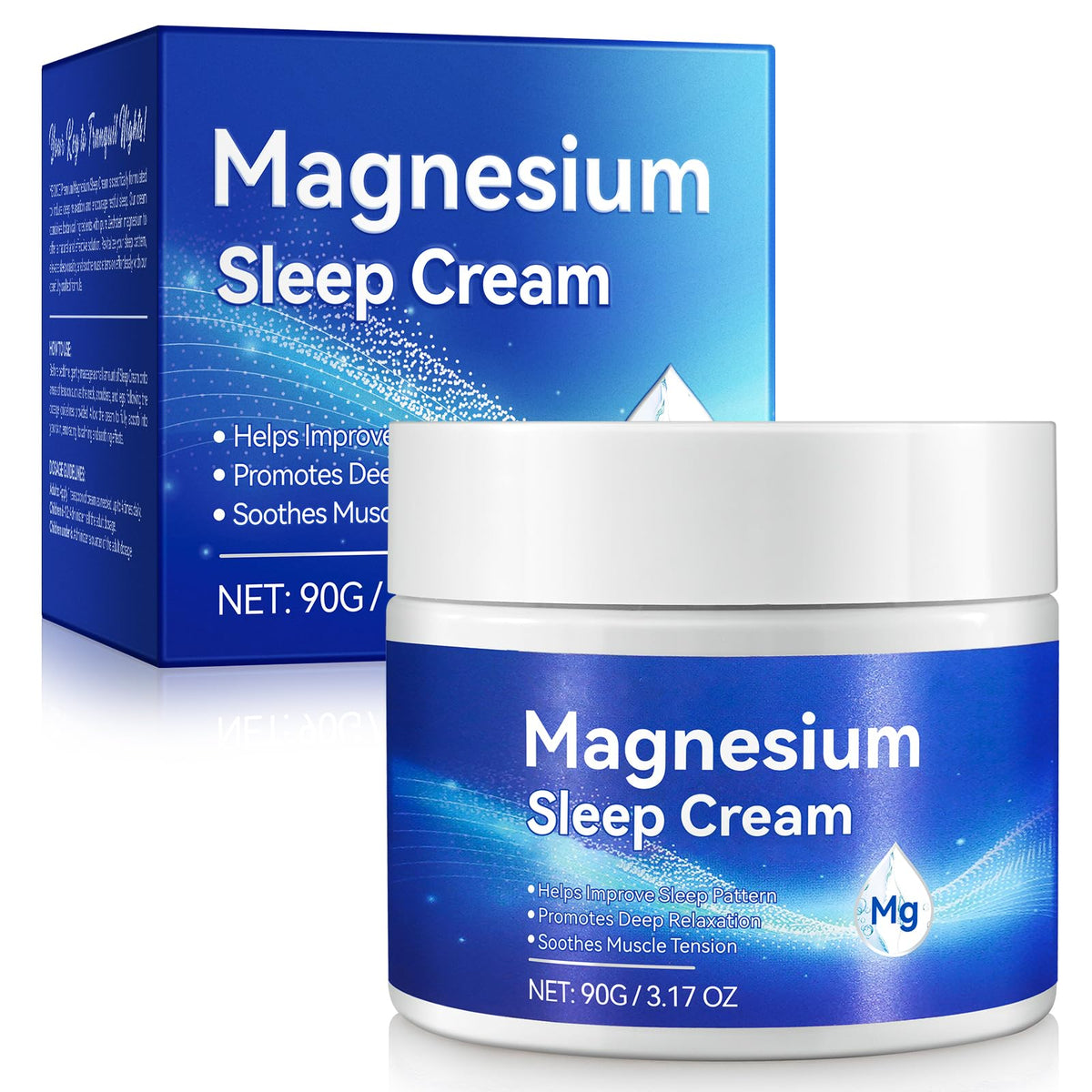 QJCWXIAOX magnesium cream jar close-up showing rich texture for skin nourishment.
