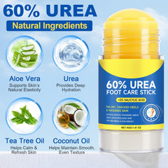 QJCWXIAOX Urea Foot Care Stick texture closeup reveals creamy, non-greasy absorption.