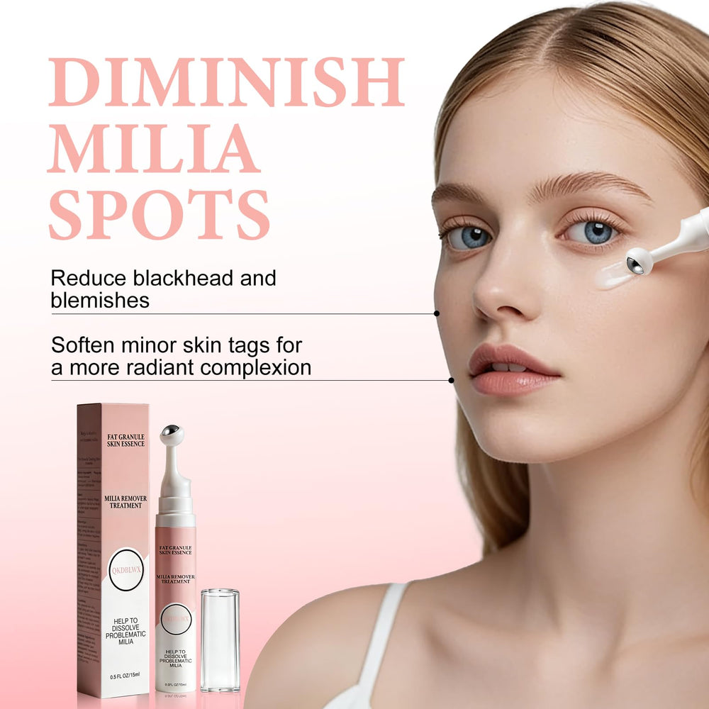 QKDBLWX Milia Remover Serum eye area application for gentle treatment near eyes.