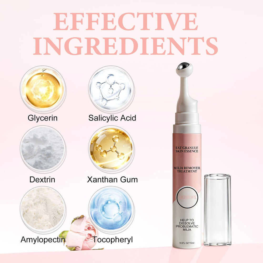 QKDBLWX Milia Remover Serum eye contour gentle use for sensitive areas.