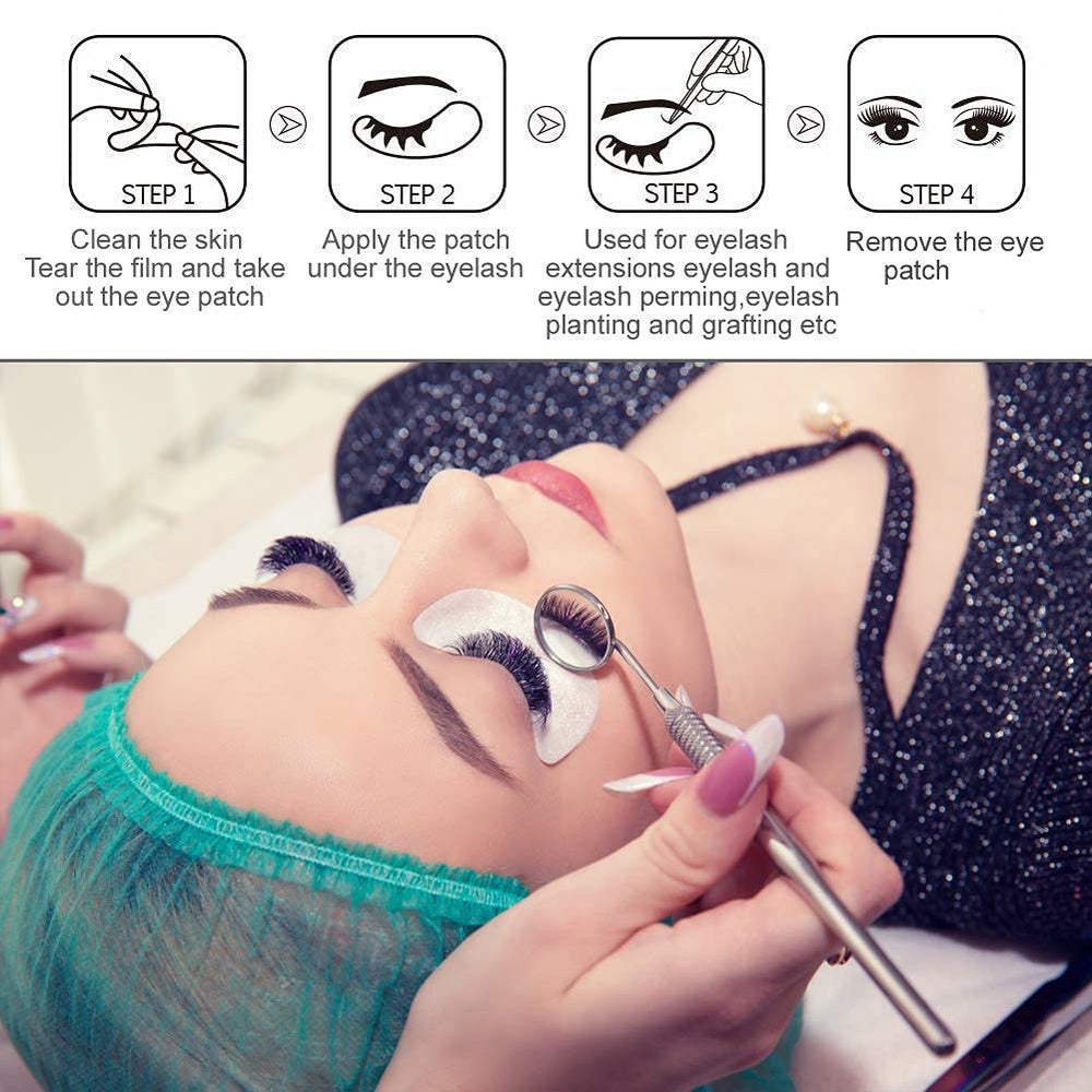 QLeng hydrogel eye patches back coating visible for smooth, lint-free application