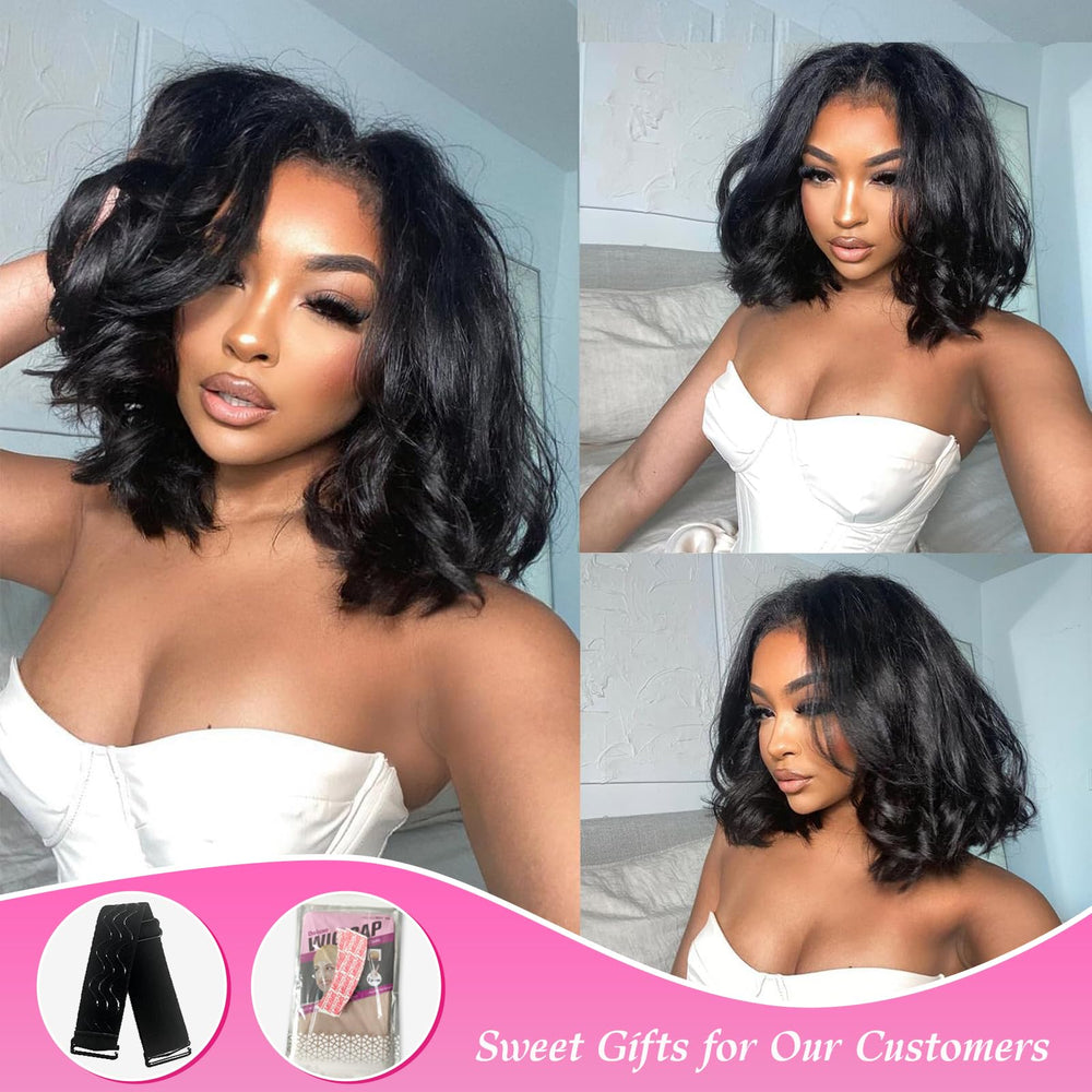 Qmaple Bob Wig pre-plucked hairline for easy styling.