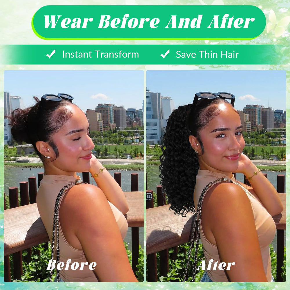 Qmaple high ponytail style with half wig for a sleek finish.