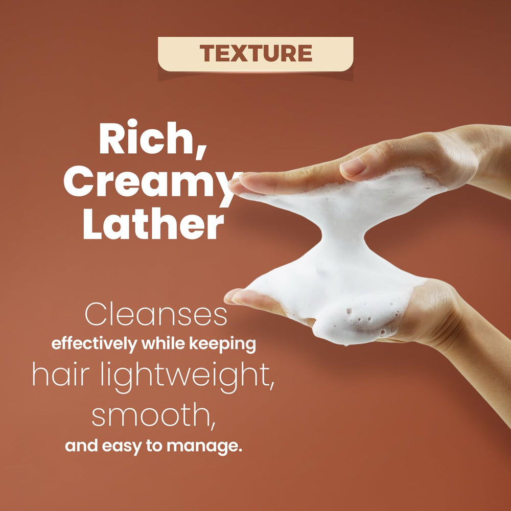 QoD PRO Argan Shampoo texture closeup reveals rich formula for softer hair