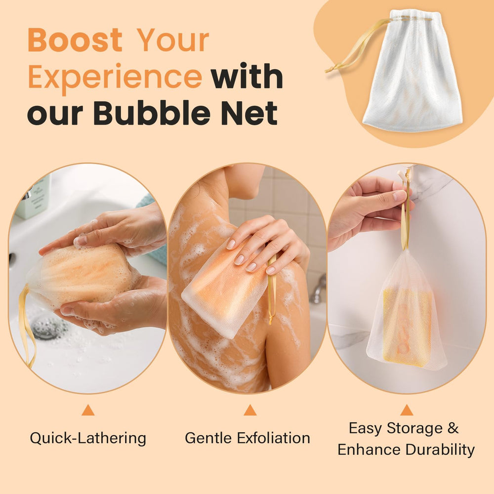 QOOQ turmeric kojic soap in a clean bathroom setting.