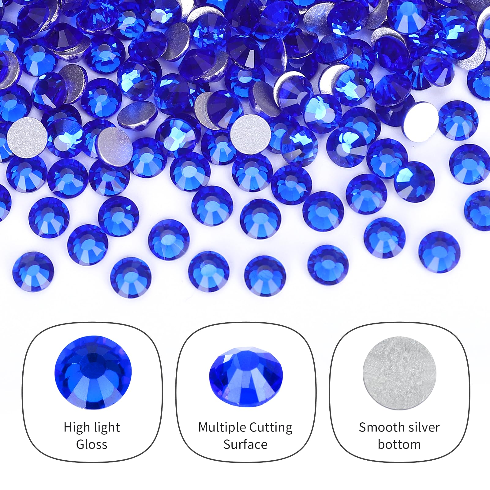 QPRETTY DU 6.4-6.6mm rhinestones for bold nail art and jewelry accents.