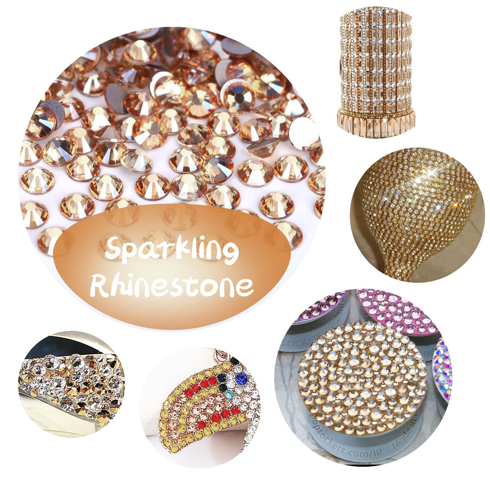 Crystal-clear SS16 size 3.8-4.0mm stones provide intense shine.