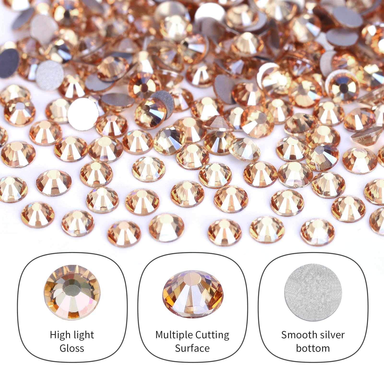 QPRETTY DU Golden Shadow glass gems brighten jewelry embellishments.