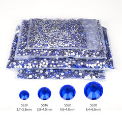 QPRETTY DU Royal blue rhinestones on a nail art design for inspiration.