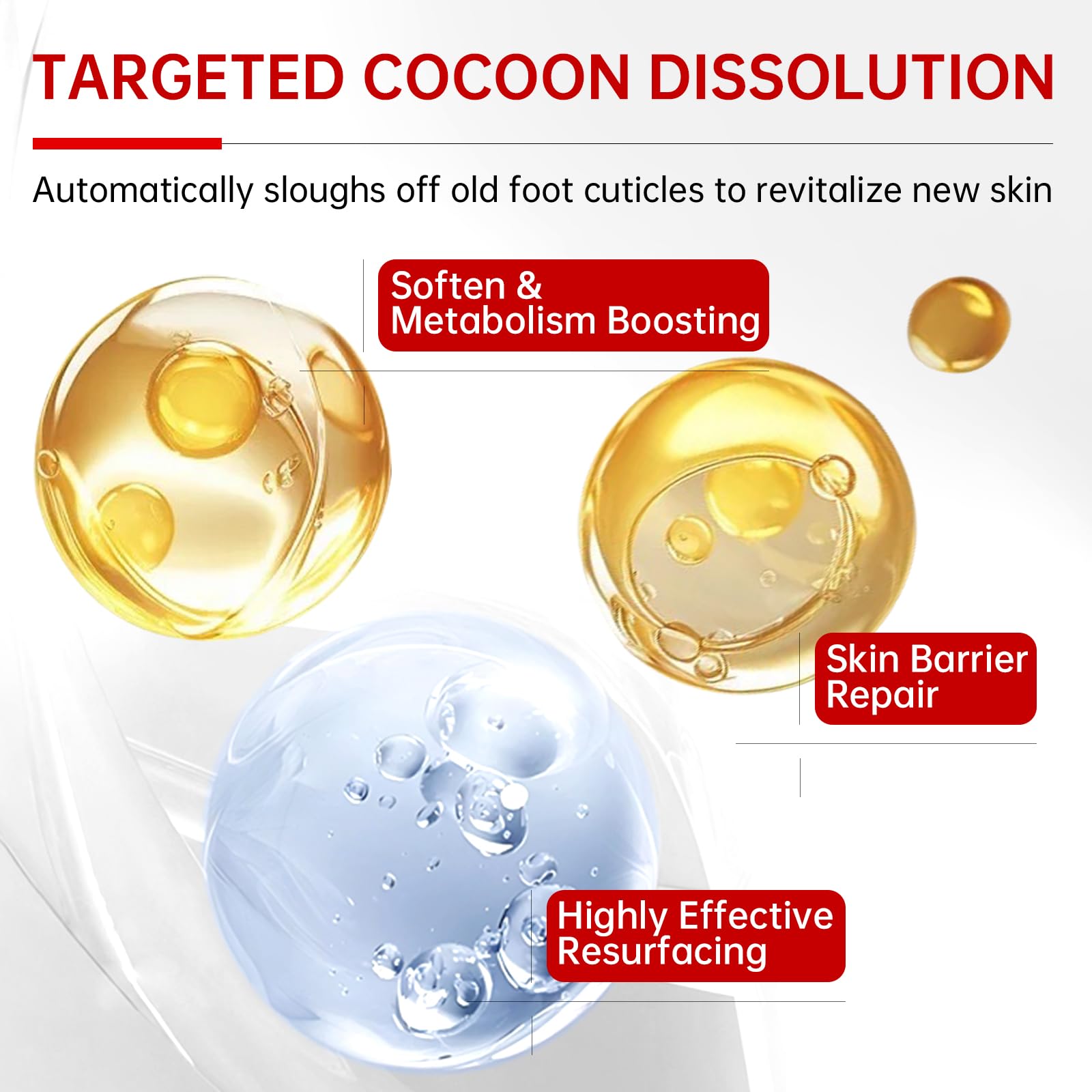 QQE foot peel exfoliation closeup highlights gentle action for smoother skin.